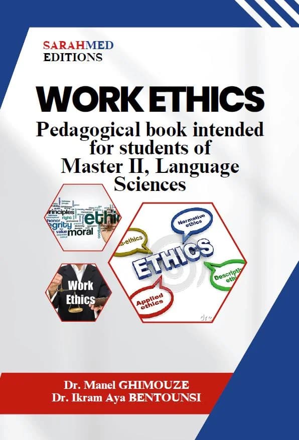 غلاف — Work ethics Pedagogical book intended for students of: Master II, language sciences